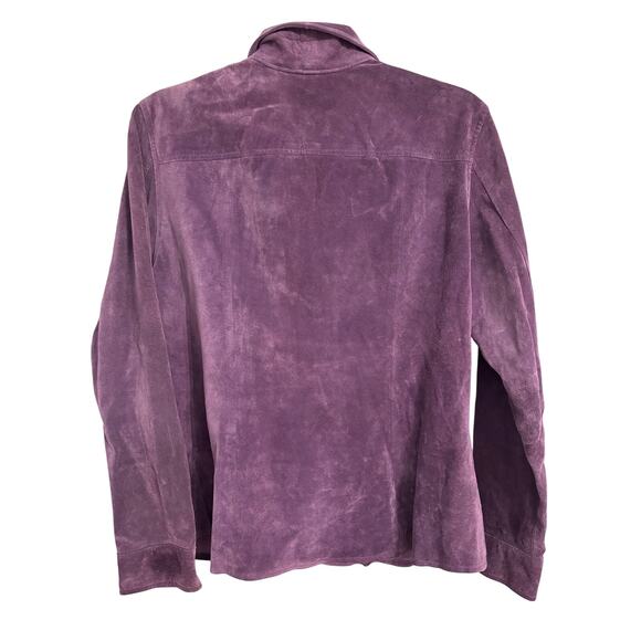 Jones Wear Sport Vintage Womens Large Purple Leather Suede Retro 90's Y2K Jacket - Picture 3 of 7